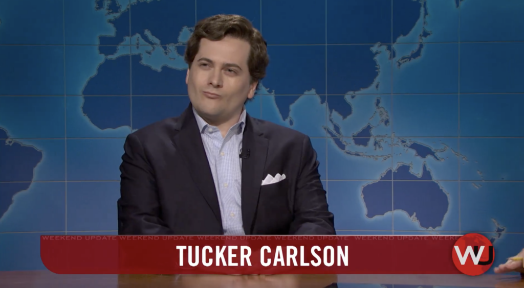 ‘SNL’s Weekend Update Scores With Jeremy Culhane’s Tucker Carlson Trashing Met Gala, Mikey Day & Marcello Hernández As Kamikaze Dolphins