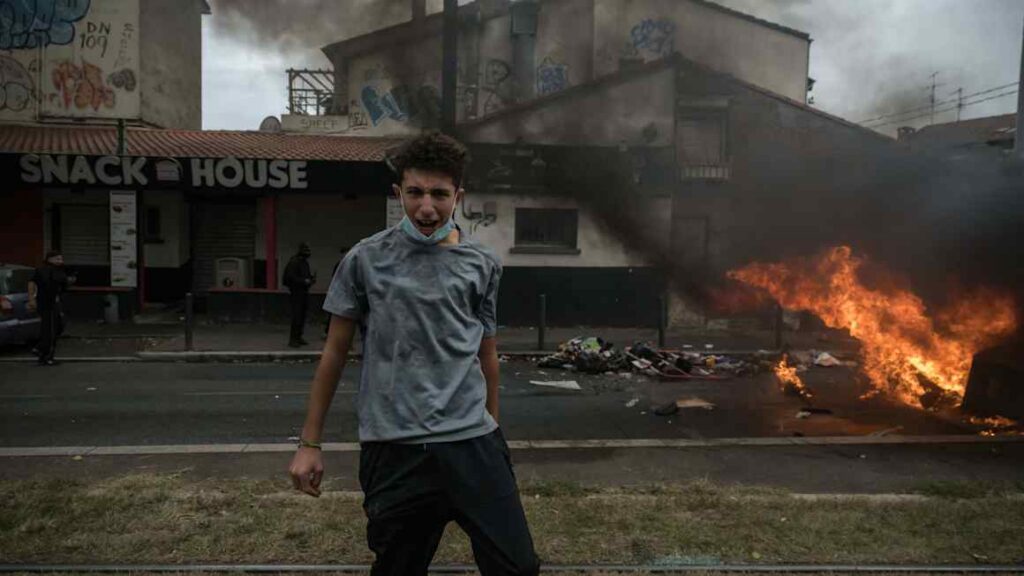 French high schools burn as student unrest spreads