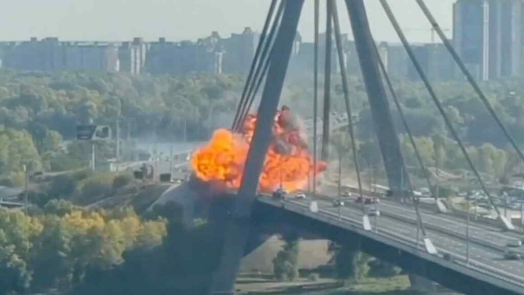 Russia targets Ukraine’s bridges as Vladimir Putin expands air war