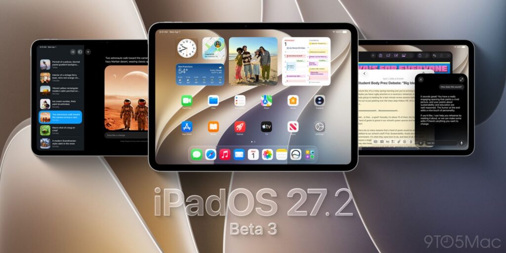Apple releases beta 3 for iPadOS 27.2, watchOS 27.2, and more