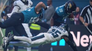 NFL London LIVE! Early TD ruled out after brawl breaks out!