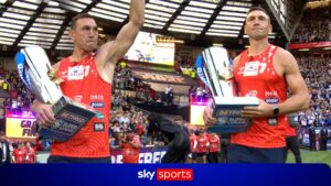 Kevin Sinfield arrives at Old Trafford after completing &lsquo;7 in 7&rsquo; challenge for MND